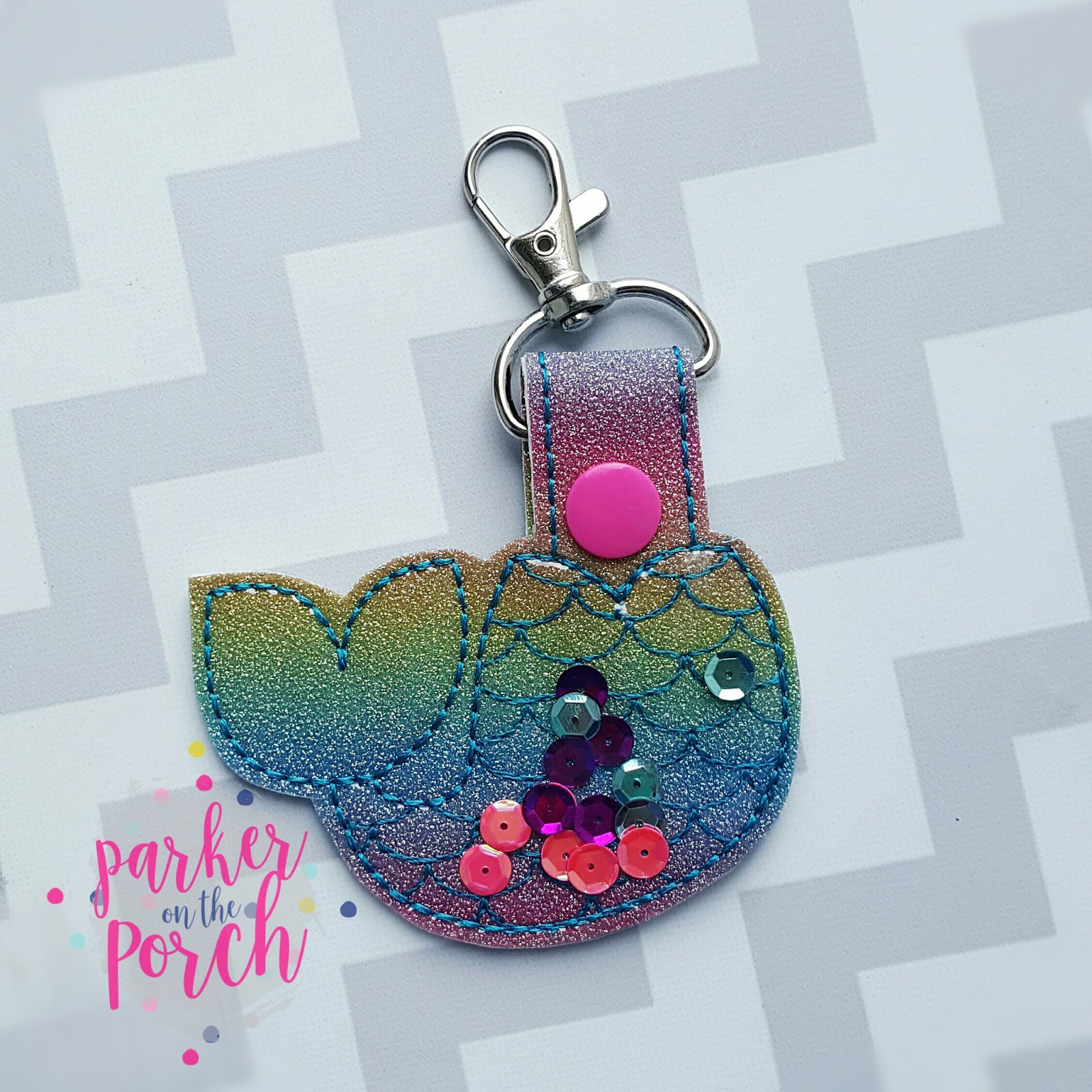 How to make an in the hoop Snaptab (Key Fob) Parker on the Porch