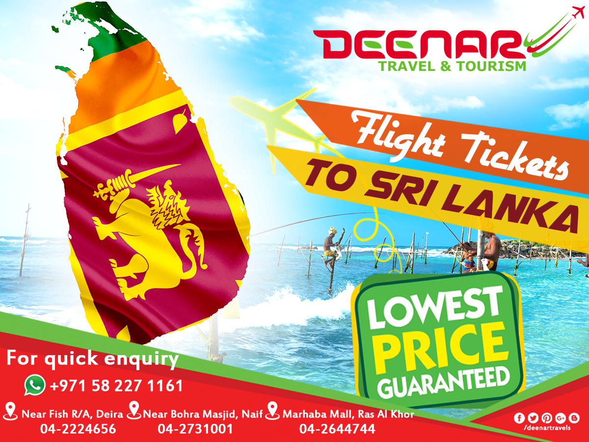 Deenar Travel and Tourism Cheap Air Tickets Dubai to Srilanka
