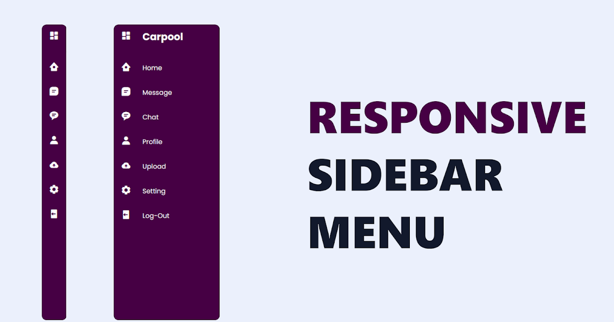 Responsive Sidebar Menu Using HTML CSS And JavaScript - Responsive ...