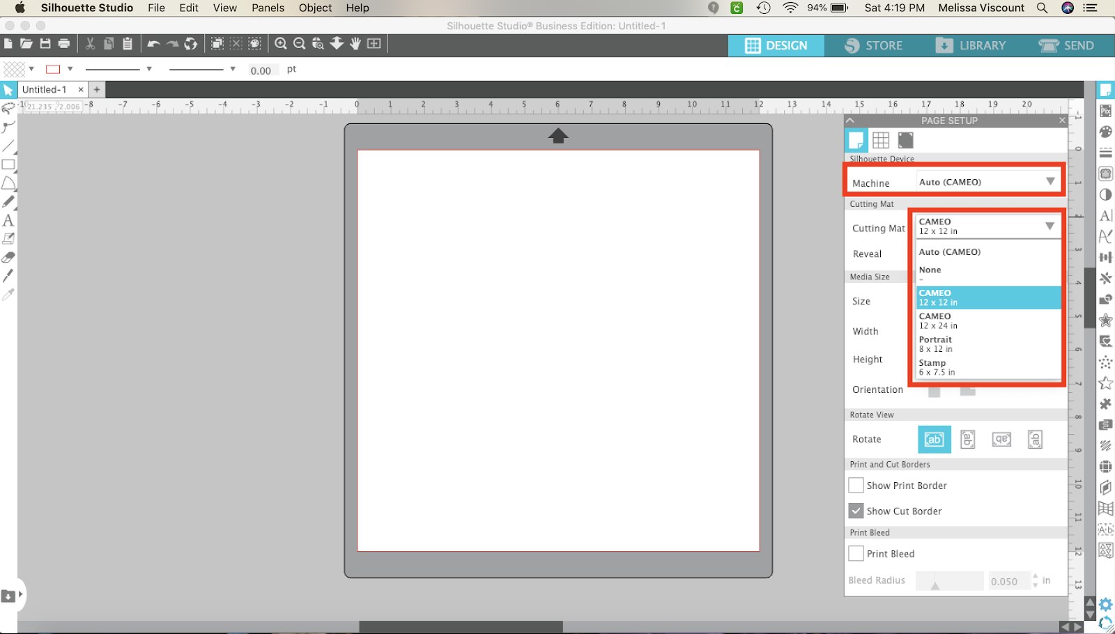 Silhouette Studio V4.3 Updated Page Set Up Panel Silhouette School