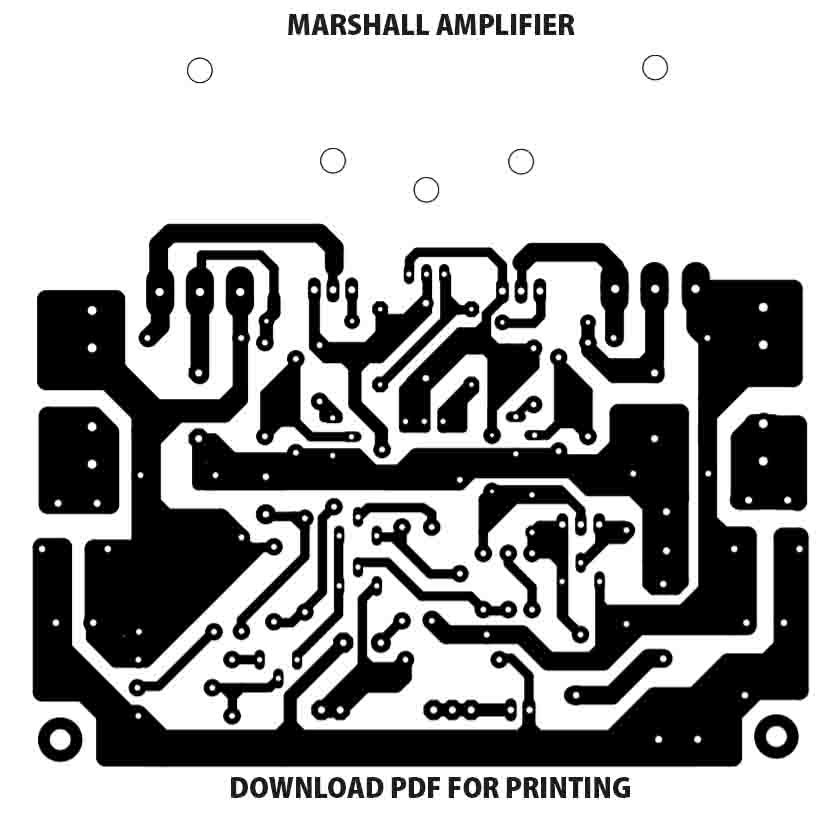 Marshal V.120PA Power Amplifier PCB Layout - Electronic Circuit
