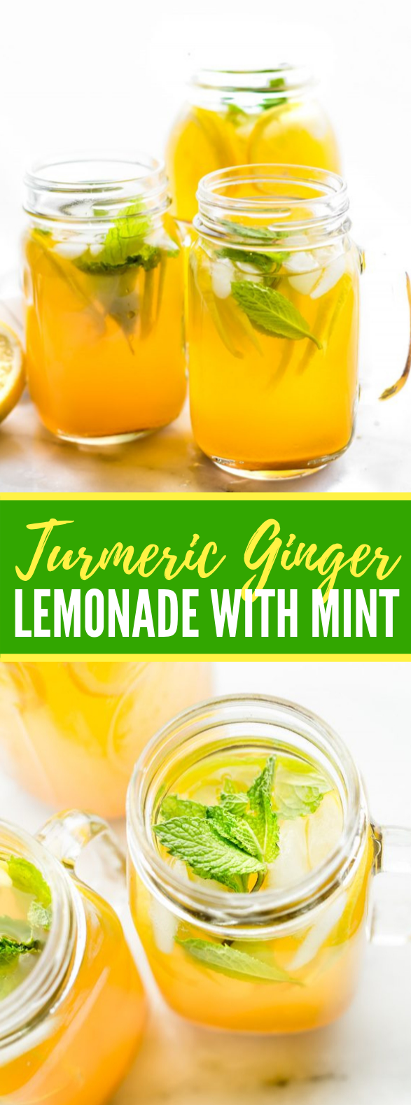 Zingy Turmeric Ginger Lemonade with Mint #drinks #paleo