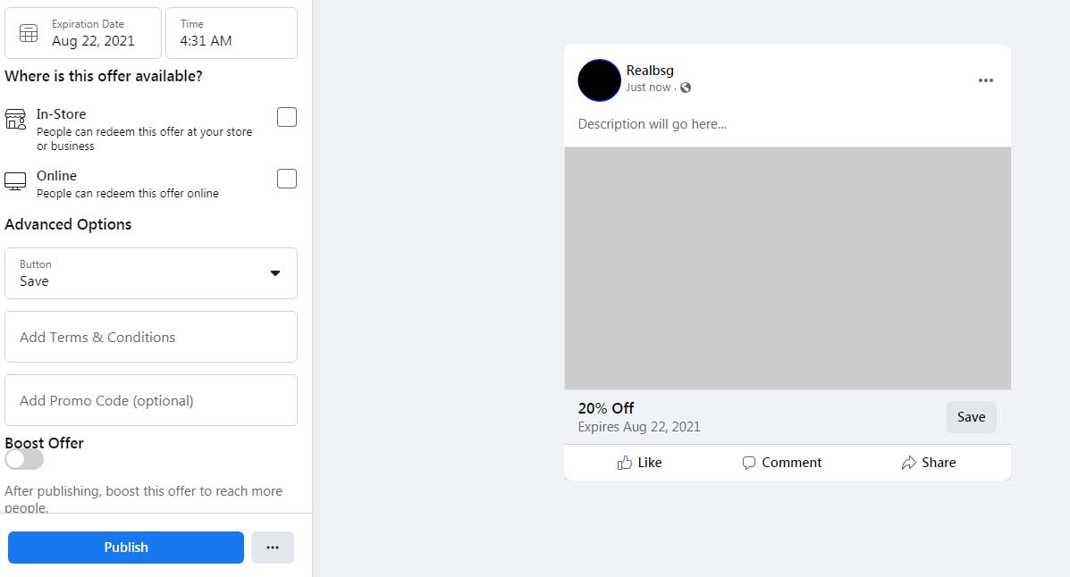 How To Promote Digistore24 Affiliate Products On Facebook? 3 create offer RealBSG