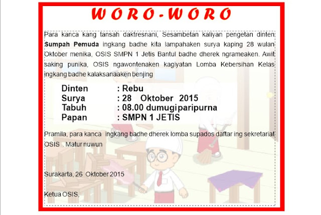 Contoh Desain Woro-Woro Ngagem Bahasa Jawa Terbaru