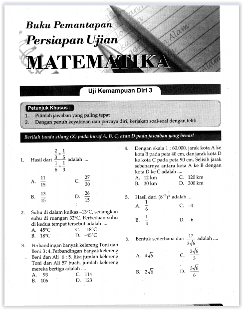 Instink Mathematic Soal Try Out Un Matematika Smp 4 Paket Unggulan