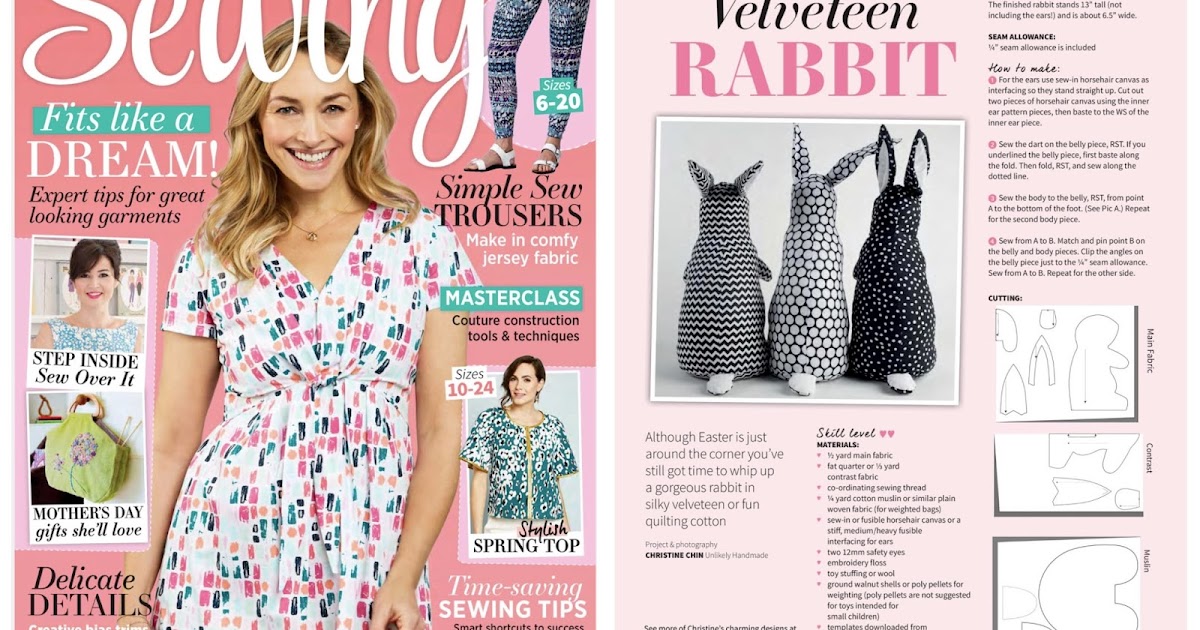 UNLIKELY Just in Time For Spring Velveteen Rabbit Pattern in Love Sewing Magazine