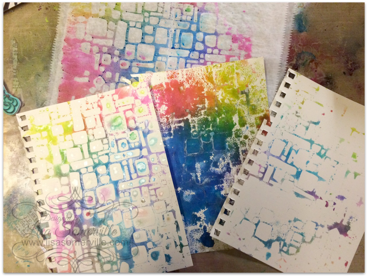 Designs by Lisa Somerville Watercolor Mixed Media Tutorial