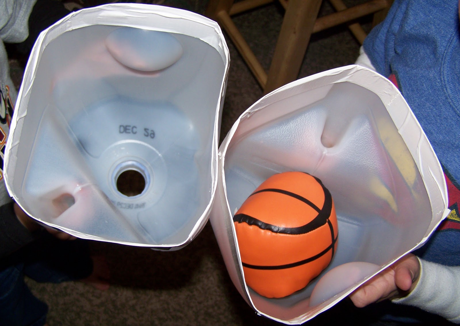 bam Milk jugs + balls = FUN!