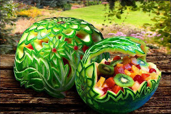 watermelon fruit easy carving bowl fancy carved basket fruits designs salad amazing cool melon summer carvings bowls watermelons creative baskets