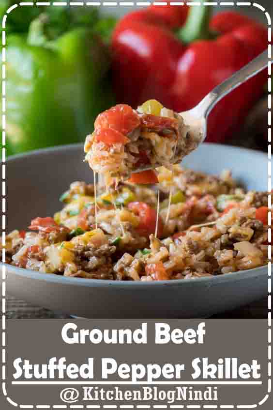 4.8★★★★★ | This Ground Beef Stuffed Pepper Skillet is filled with all the flavors of traditional stuffed peppers, but made in just one pan in less than 30 minutes! #Ground #Beef #Stuffed #PepperSkillet 4.8★★★★★ | This Ground Beef Stuffed Pepper Skillet is filled with all the flavors of traditional stuffed peppers, but made in just one pan in less than 30 minutes! #Ground #Beef #Stuffed #PepperSkillet