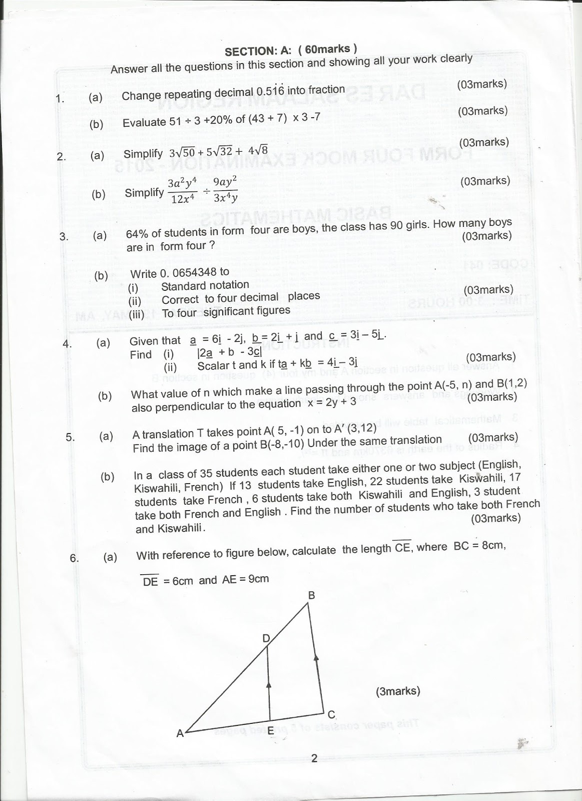FORM FOUR STUDY NOTES & PAST PAPERS BLOG: BASIC MATHEMATICS --FORM FOUR