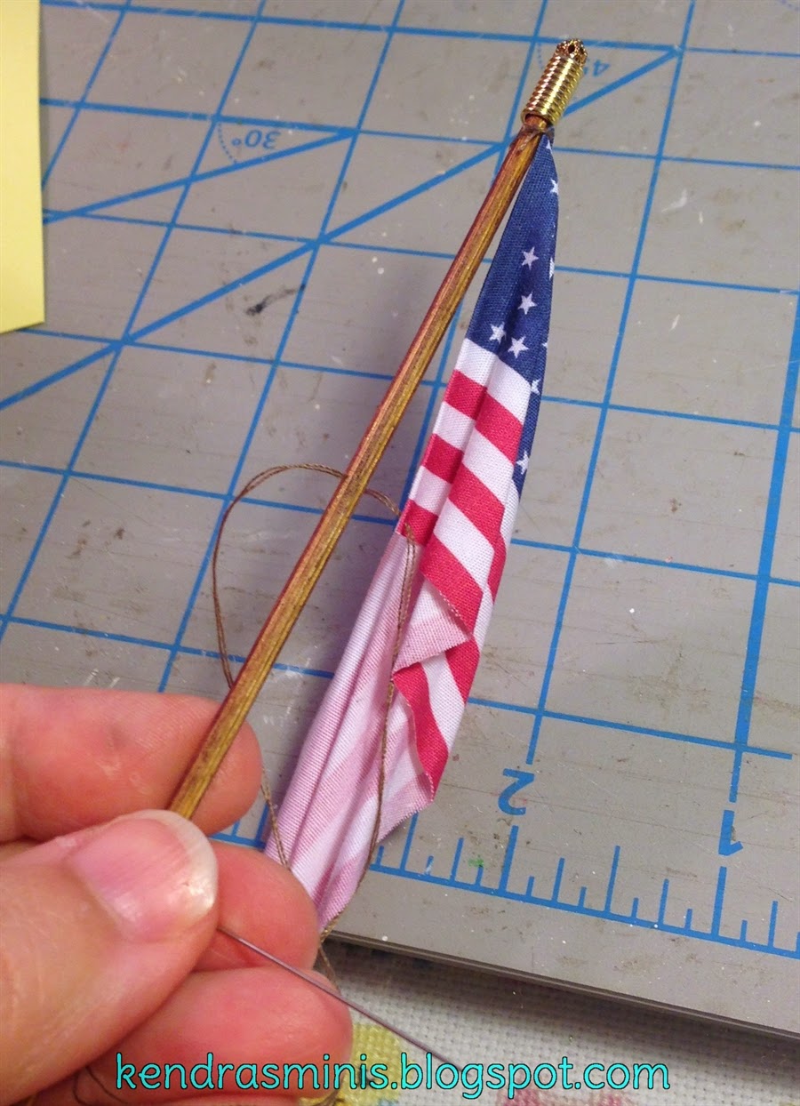 Kendra's Minis Tutorial Draped Flag on Flagpole