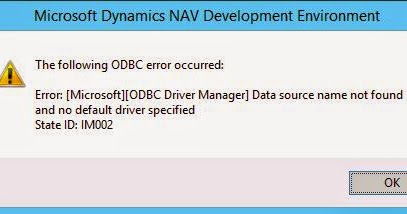 Nav 2013 Nav 2013 R2 Upgrade Error - Data Source Name Not Found And No  Default Drivers Specified.