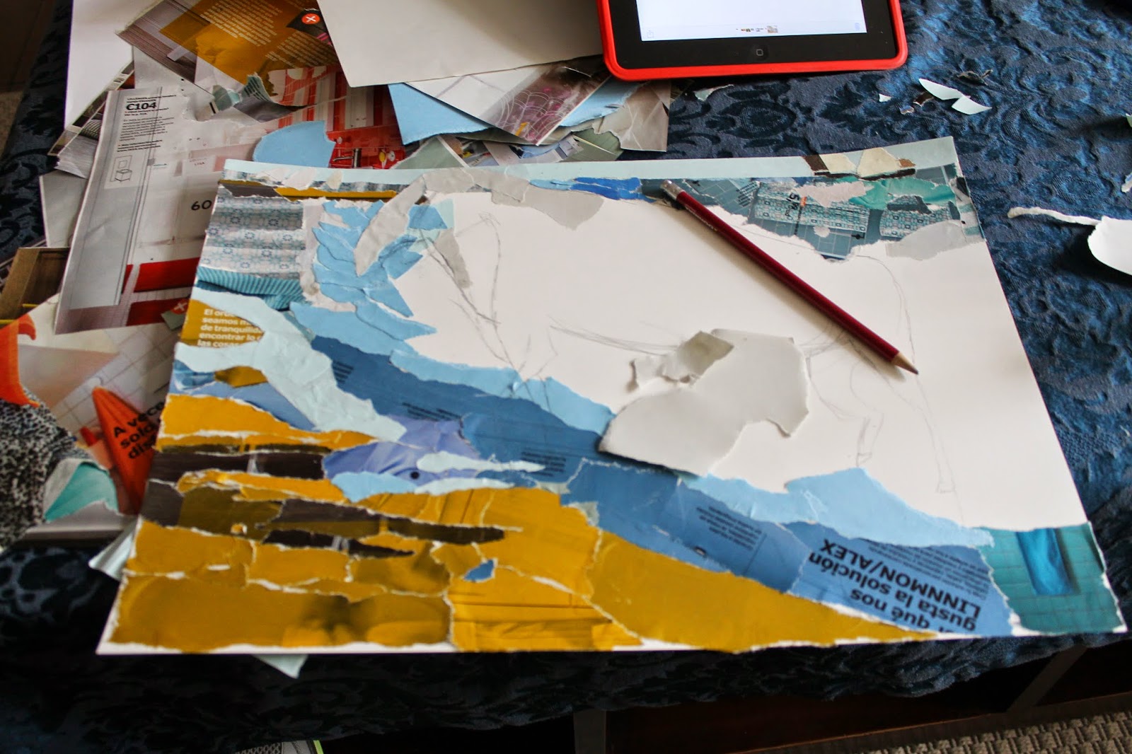 HANDMADE: TAREA 2 - Cuadro papel rasgado