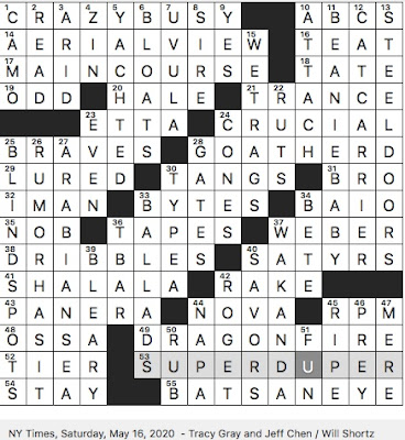 Rex Parker Does the NYT Crossword Puzzle: Secures as climber's rope / TUE  6-2-20 / Knickers wearer maybe / Cute pudginess in toddler / Science  fiction her of 25th century / Al Capone chasers informally