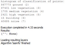 Lasinfo tool result Lasinfo tool result