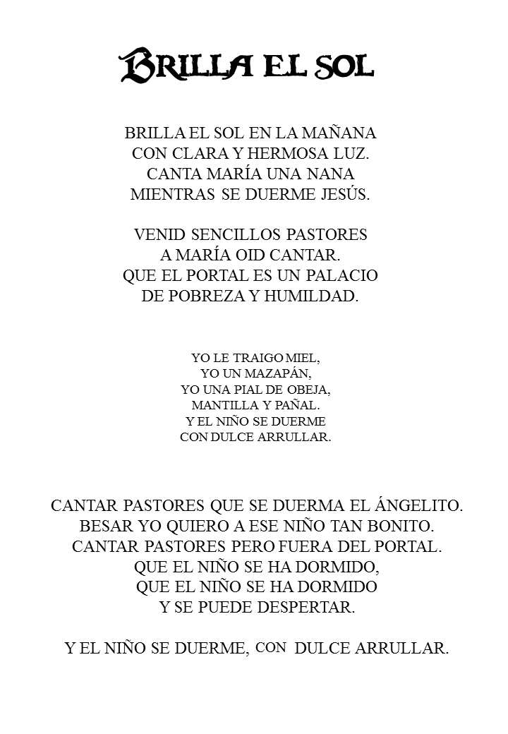 .: Letra Villancico "Brilla el Sol"...
