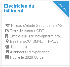 Electricien du bâtiment Employeur sarl novapharm production