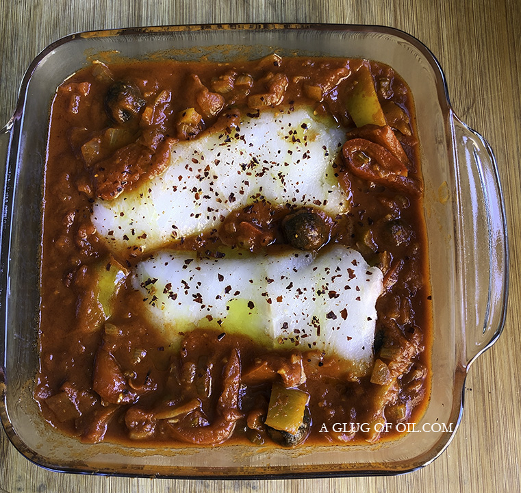 Baked Cod with Tomato Sauce | A Glug of Oil