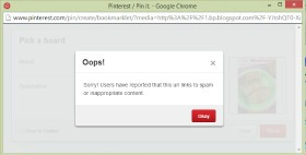 Site is Marked as SPAM on Pinterest 