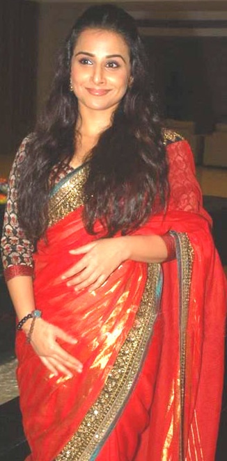 Actrresspics Vidya Balan In Red Hot Saree 