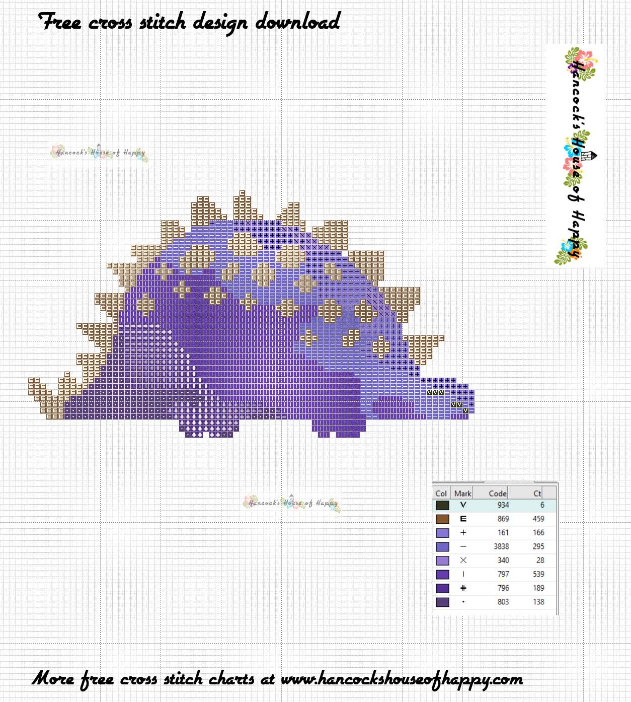 hancock's house of happy Dinotastic! Free Dinosaur Cross Stitch Pattern to Download