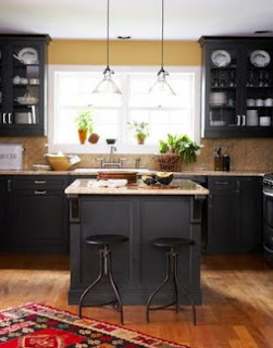 traditional black kitchen cabinets