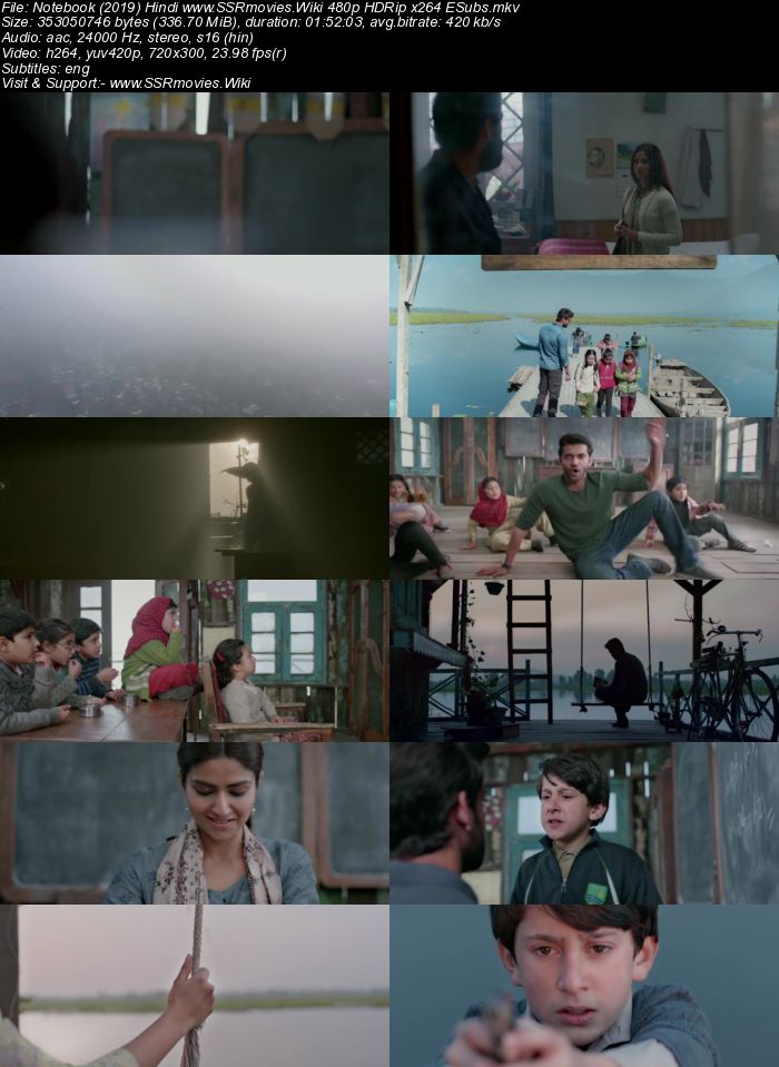 Notebook (2019) Hindi 480p HDRip x264 300MB Movie Download