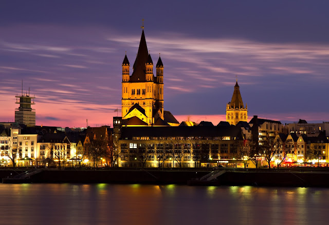 Cologne, Germany by night.