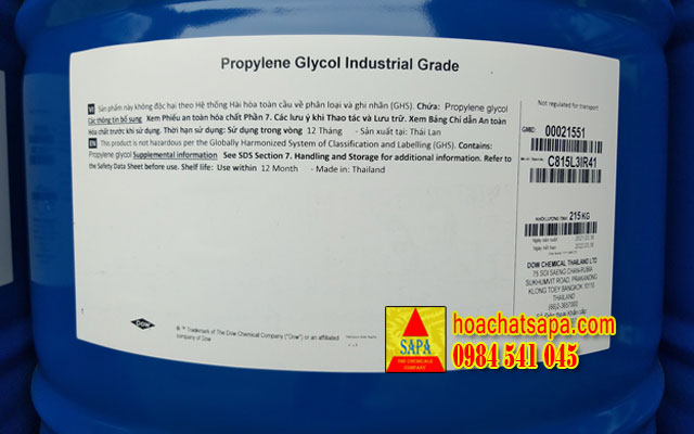 Propylene Glycol Industrial Grade | PG công nghiệp (PGI)