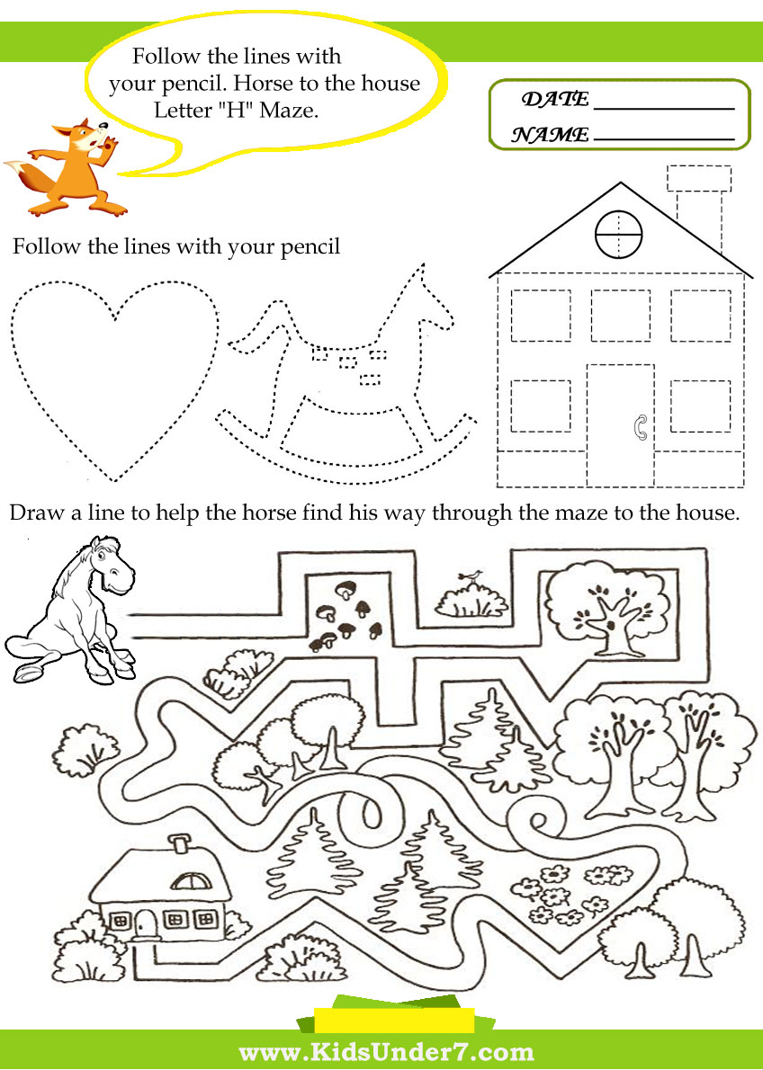 Kids Under 7: Letter H Worksheets - Kids Under 7: Letter H Worksheets