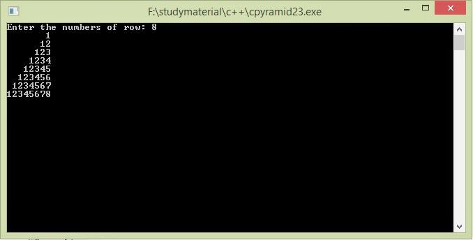 C program for left hand side right angle triangle - C Programs