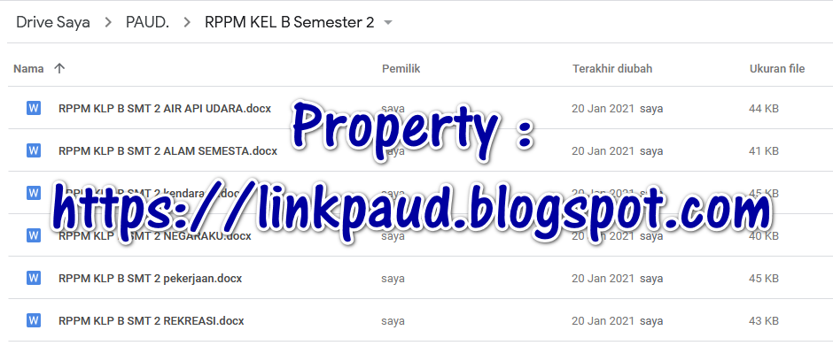 CONTOH RPPM PAUD Semester 2 TK B Usia 56 Tahun Link PAUD