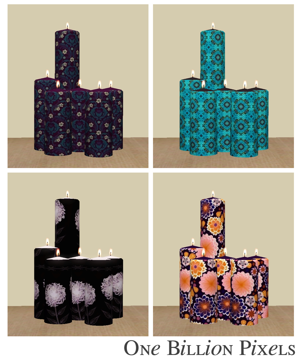 Multi Colored & Pillar Candles - One Billion Pixels