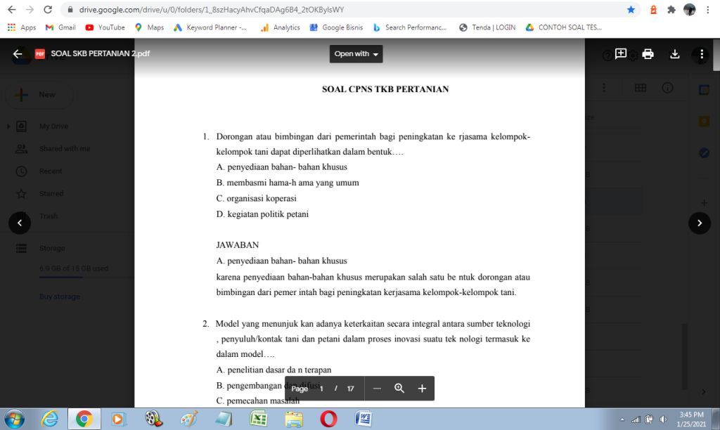 Contoh soal tes P3K SKB Pertanian 2 dan kunci jawaban Contoh soal tes P3K SKB Pertanian 2 dan kunci jawaban