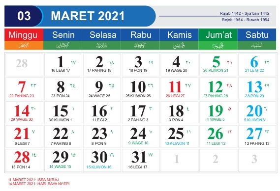 Featured image of post Maret 2021 Kalender 2021 Jawa - Download kalender pendidikan 2020/2021 jawa tengah pdf (semua jenjang).