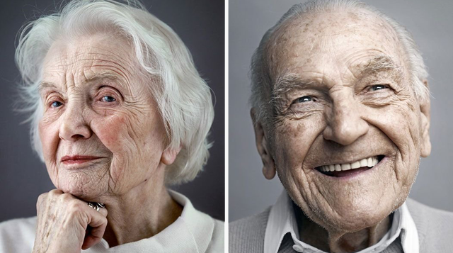 Retratos agraciados de personas que están en los 100 años de edad