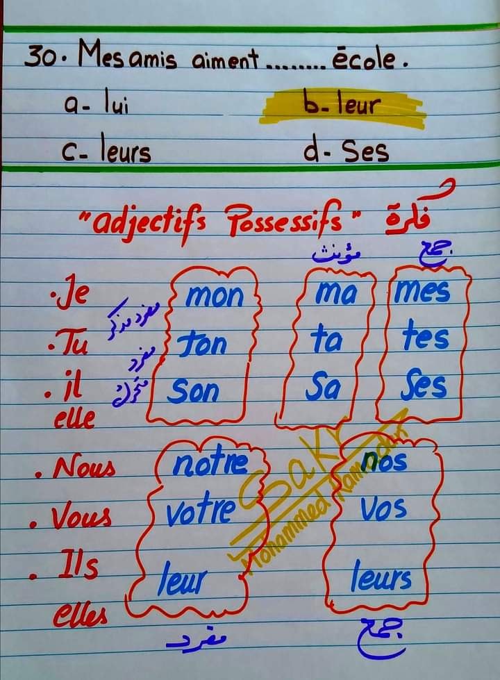 أهم ٣٠ فكرة لقواعد اللغة الفرنسية للصف الثالث الثانوى مسيو/ محمد رمضان 30