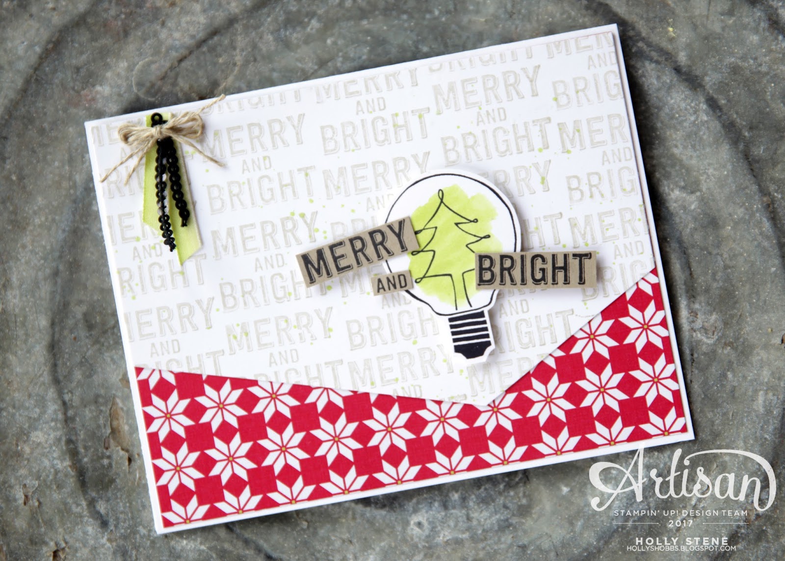 Paper Joy Merry & Bright Christmas Card