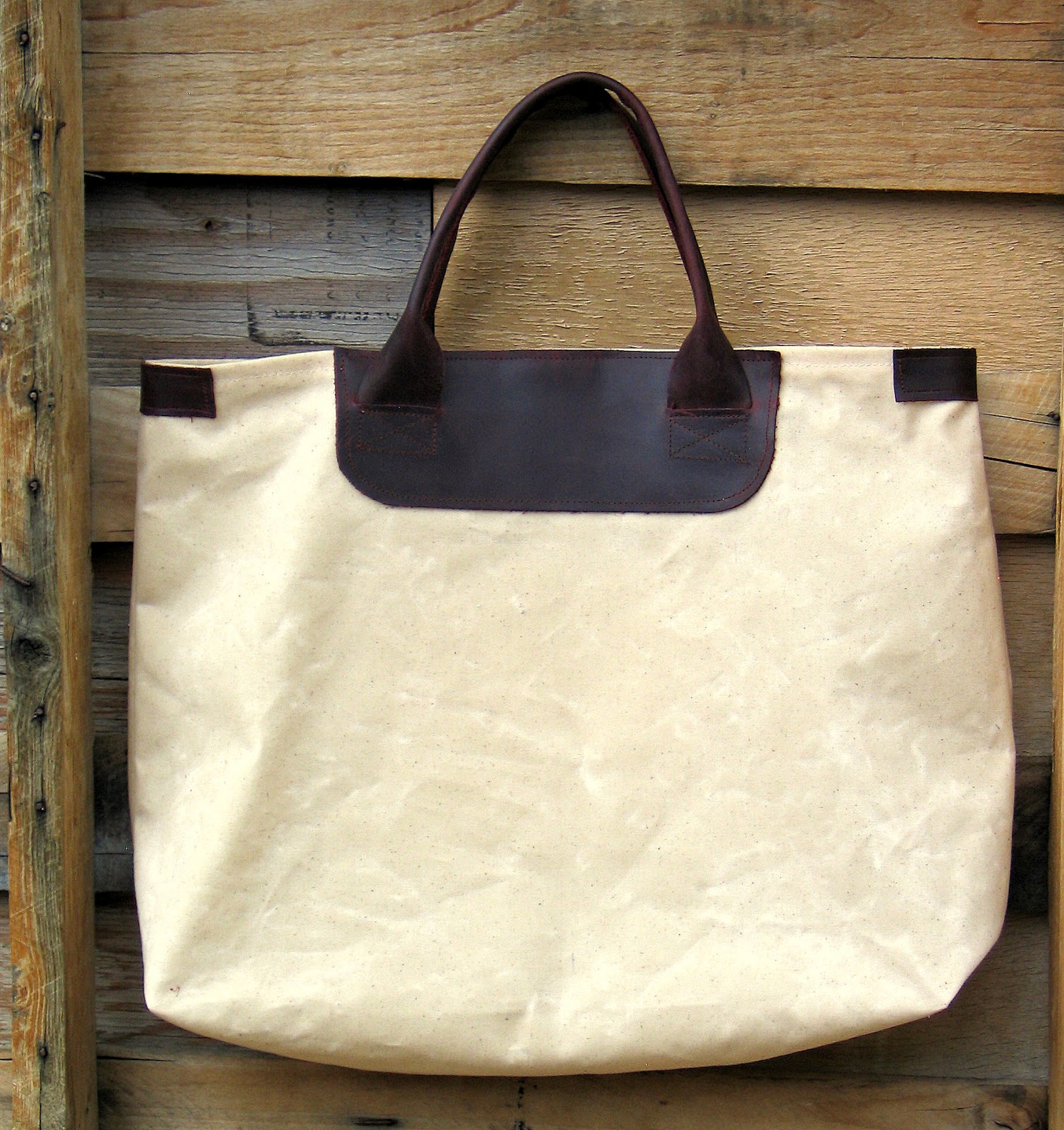 Once upon a bag... Waxed canvas and leather tote