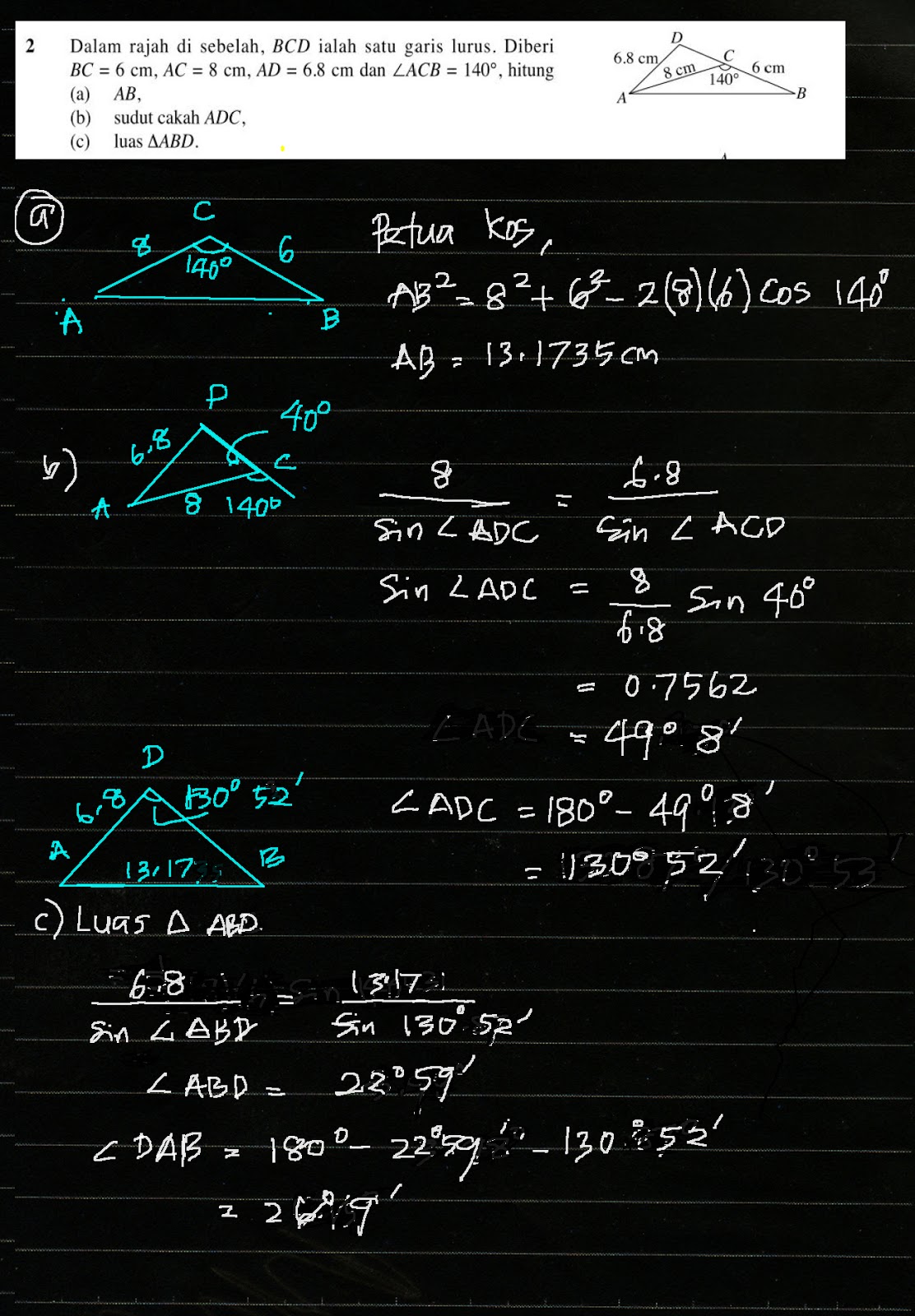 Cikgu Azman F4 Add Math Bab 10 Penyelesaian Segitiga Praktis Sumatif