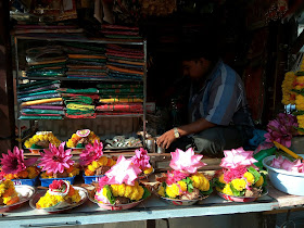 offerings, sale, lotus, mahalakshmi, goddess, saree, mumbai, incredible india, marigold garlands, incense sticks, bangles, 