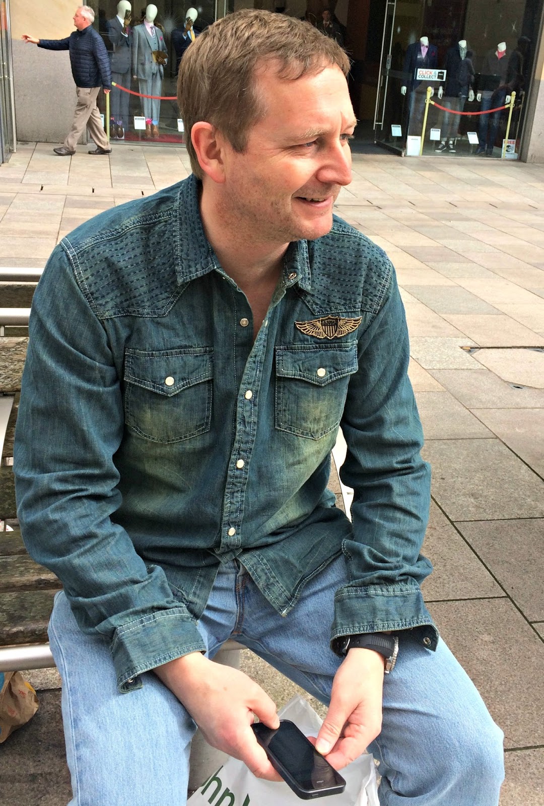 Mat Hobbis wearing Joe Brown Denim Shirt from Jacamo