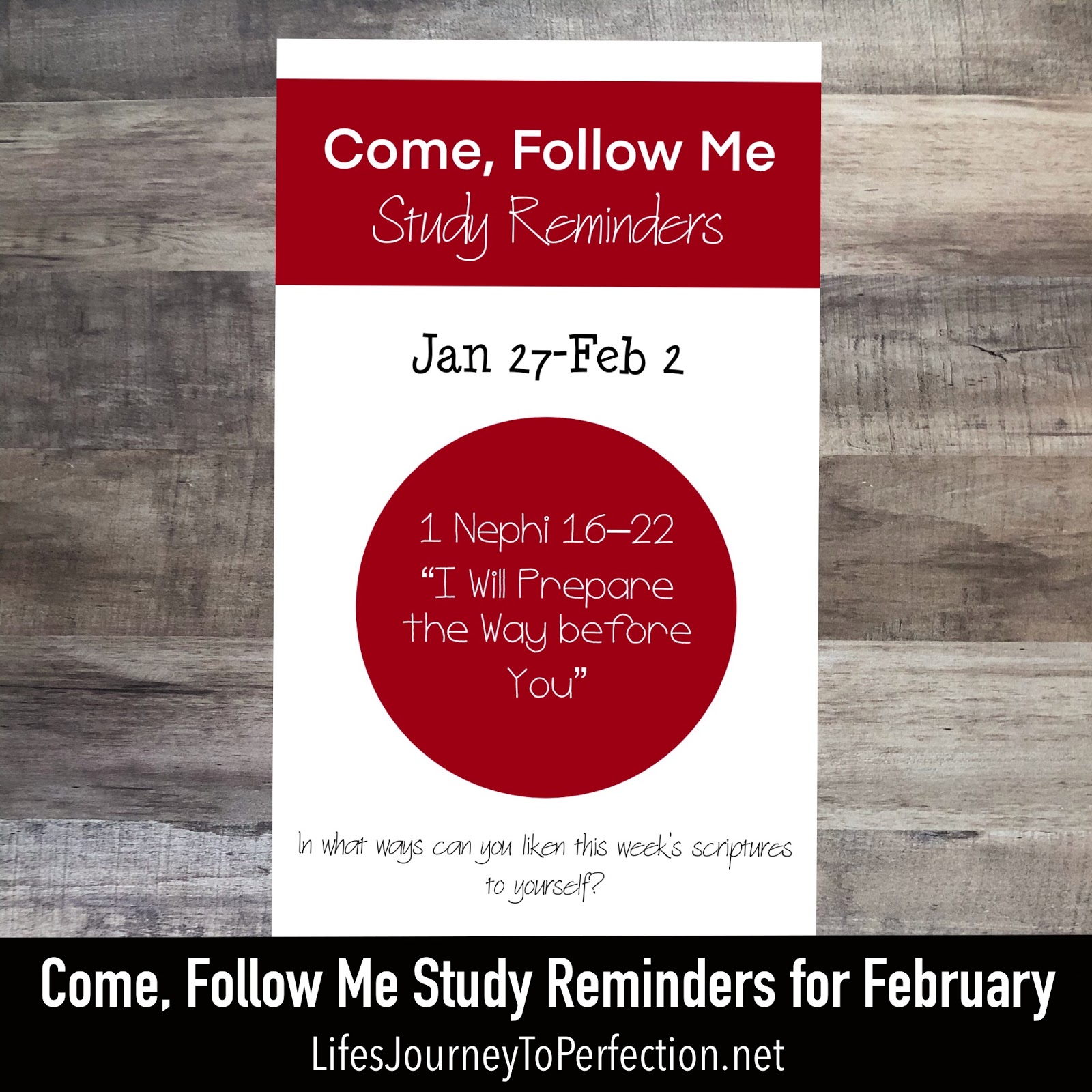 Life's Journey To Perfection COME, FOLLOW ME BOOK OF MORMON TEXTABLE