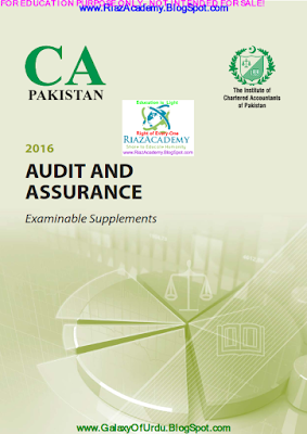 CAF-09 - AUDIT AND ASSURANCE 2016- Examinable Supplements CAF-09 - AUDIT AND ASSURANCE 2016- Examinable Supplements