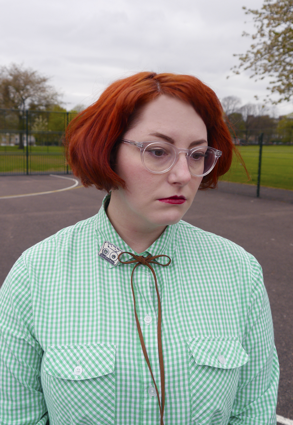 Taking inspiration from Pedro from Napoleon Dynamite Unlikely Style Icon, blog birthday, Wardrobe Conversations, Scottish bloggers, Scottish fashoin bloggers, Dundee bloggers, Pedro Sanchez, Vote for Pedro, Napoleon Dynamite style, Napoleon Dynamite costume, easy costume idea, film costume, movies costume idea, charity shop find, checked shirt, green gingham shirt, little lies boho necklace, cassestte brooch, cowgirl style, western style, simple wild west outfit, new look jeans, zara brown boots, bad hair day, #seewithiolla, iolla glasses, Iolla clear Bell frames