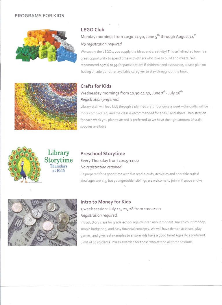 Rossville KS Alumni News Summer Activities At Rossville Library