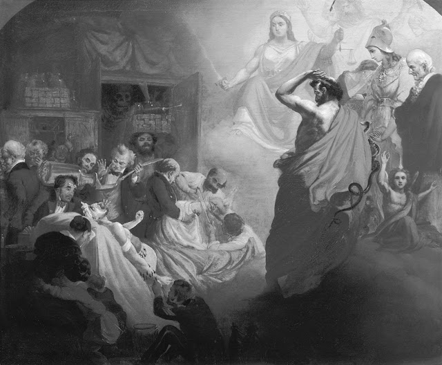 «Гомеопатия, взирающая на ужасы Аллопатии» на картине Александра Бейдемана