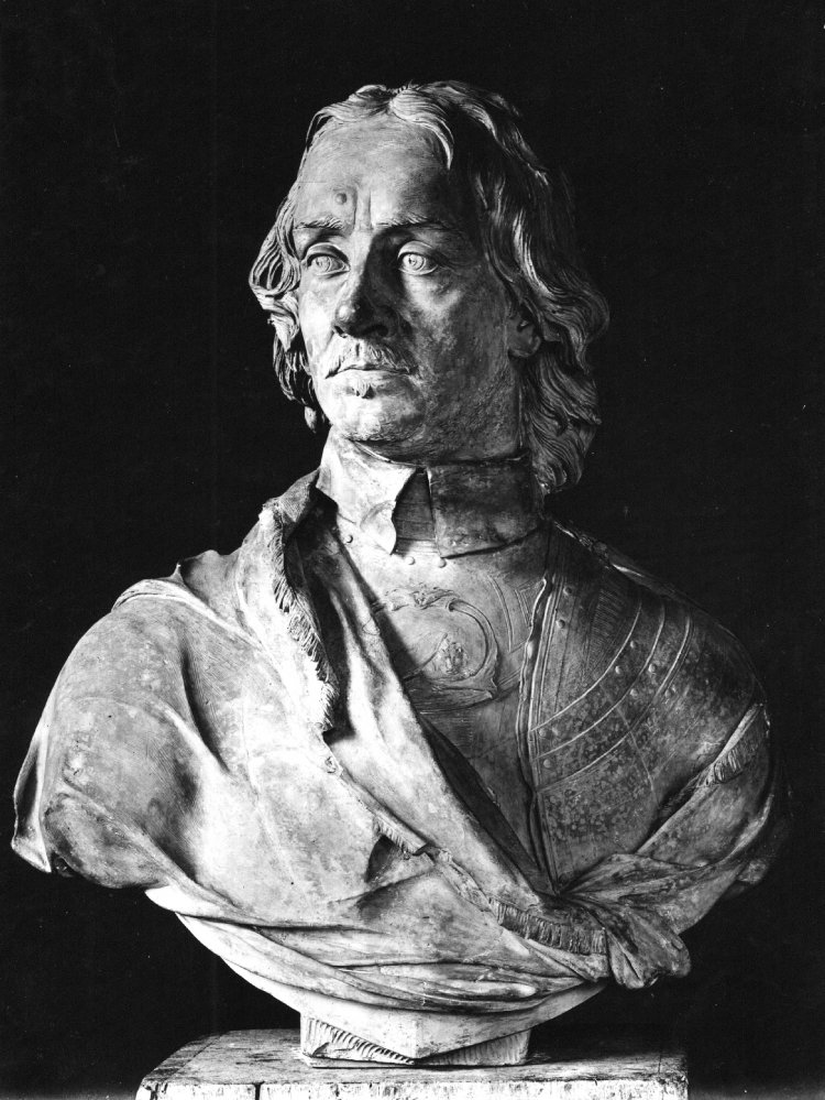 English 18th Century Portrait Sculpture Busts of Oliver Cromwell Part