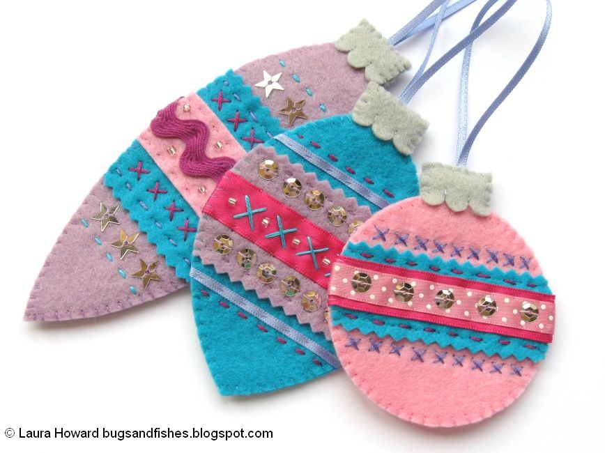 Bugs and Fishes by Lupin Retro Felt Christmas Baubles Tutorial